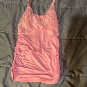 pink tight fit tanktop